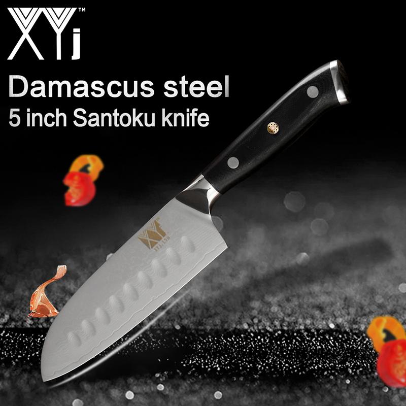 

Профессиональный японский нож сантоку дамасская сталь 5-дюймовый кухонный нож