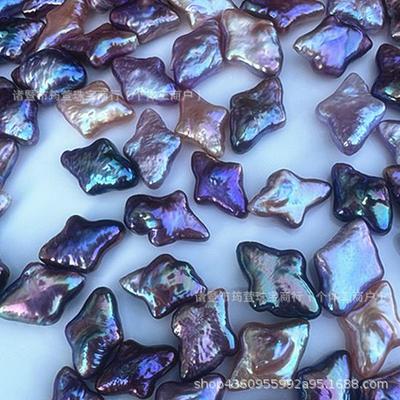 10 mm Lila & Korsstjärna Naturliga Ferskvatten Barockpärlor för DIY-smycken