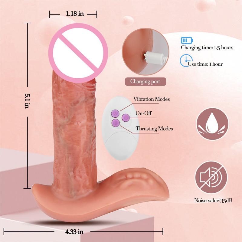 Remote Control Thrusting Realistic Dildo Sex Toy for Women Wireless Telescopic Dick Masturbator Soft Vibrator Penis Adult Goods