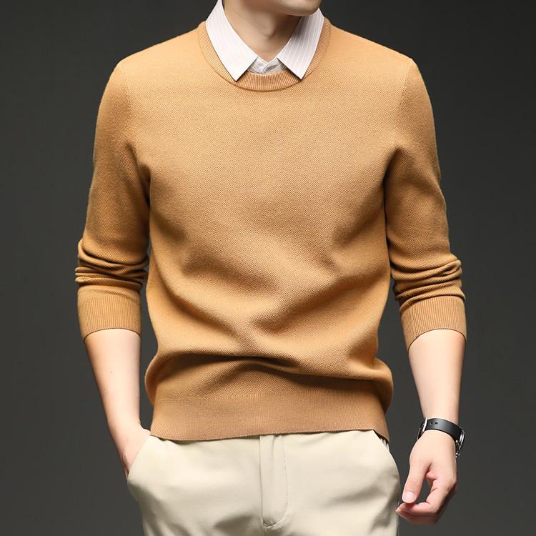 2025 Men s Faux Two-Piece Woolen Sweater - Warm Knitwear for Autumn/Winter M