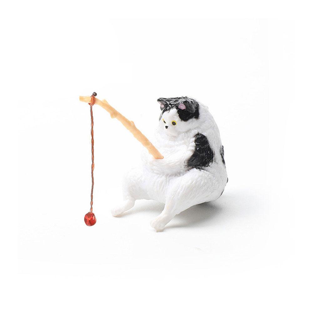 Fishing Cat Aquariums Decorations Fish Tank Hangable Landscape Aquarium Cat Fishing Ornament Home Aquarium Decor