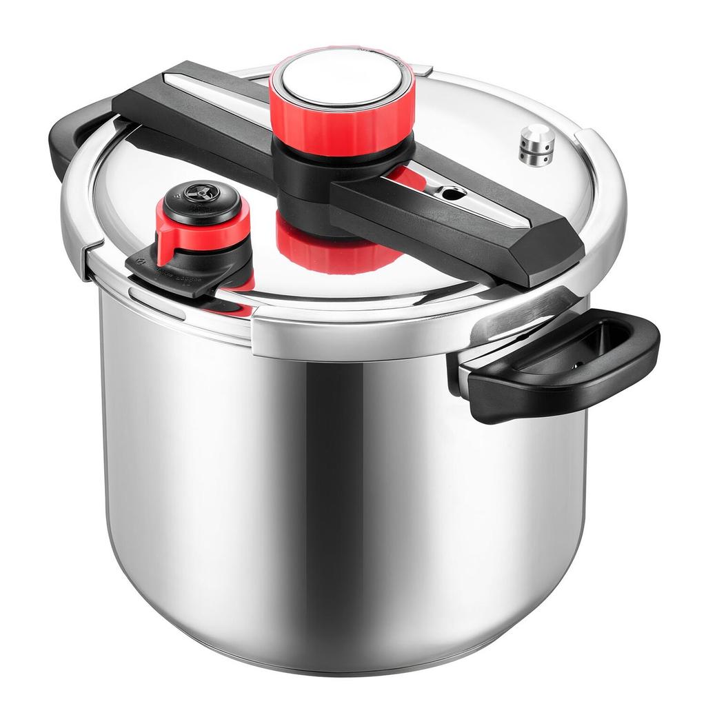 Pressure Cooker, 11.3L Pressure Cooker Stainless Steel, Pressures Canner with Steaming Rack, Tempered Glass Lid, Three Pressures Settings for Meat,
