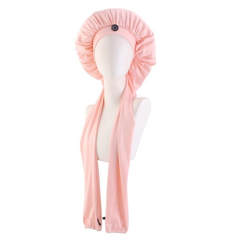Silky Satin Satin Long Dreadlock Sleep Bonnet Long Tail Adjustable Drawstring Sleep Hair Cap Bathing Hat Lightweight Sleep Cap