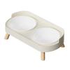 Elevated Cat Dog Food Water Bowl Set With Splash Guard Nonslip Base And Double Container For Small Pet Dishwasher Safe