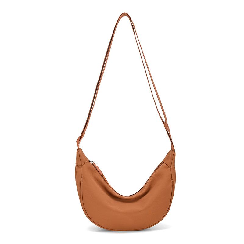 Fashion new solid color women's messenger bag large capacity portable portable dumpling bag versatile go out shoulder bag women