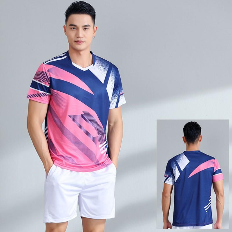 Quick-Dry Sport Set Badminton Tennis Pickleball Volleyball Men Women Athletic Wear Short Sleeve