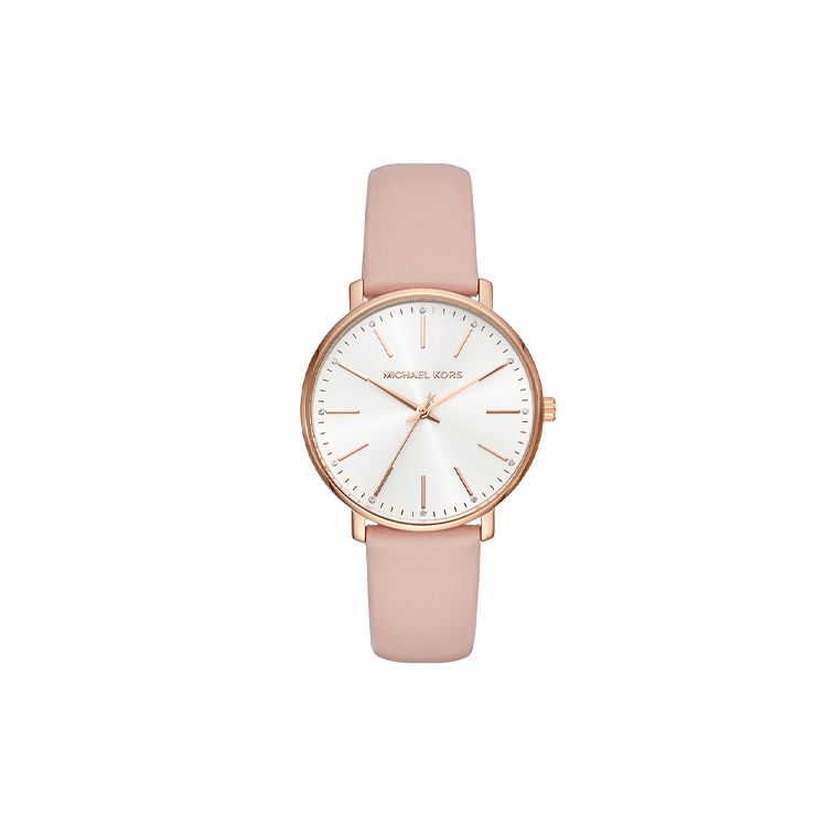 

Michael Kors Quartz Watch Leather Strap 38Mm White Dial Casual Minimalist Women watches MK2741 Cherry Blossom Pink