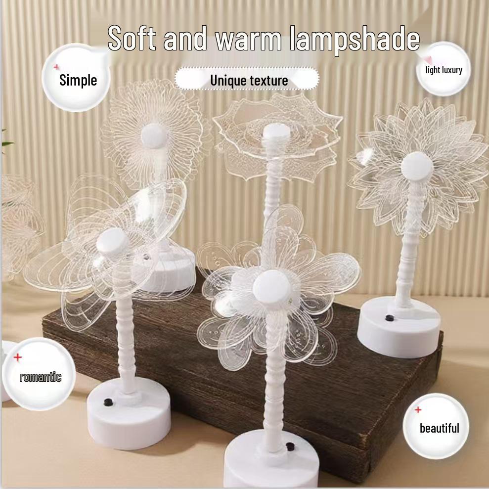 Creative Floral LED Acrylic Desk Lamp - Luxurious Decorative Night Light