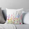 Hand Painted Colorful Wild Flower Field Throw Cushions & Pillows Without Core