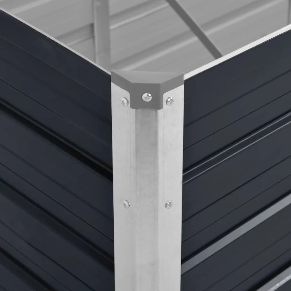 Garden Raised Bed Anthracite 240 X 80 X 45 Cm Galvanized Steel
