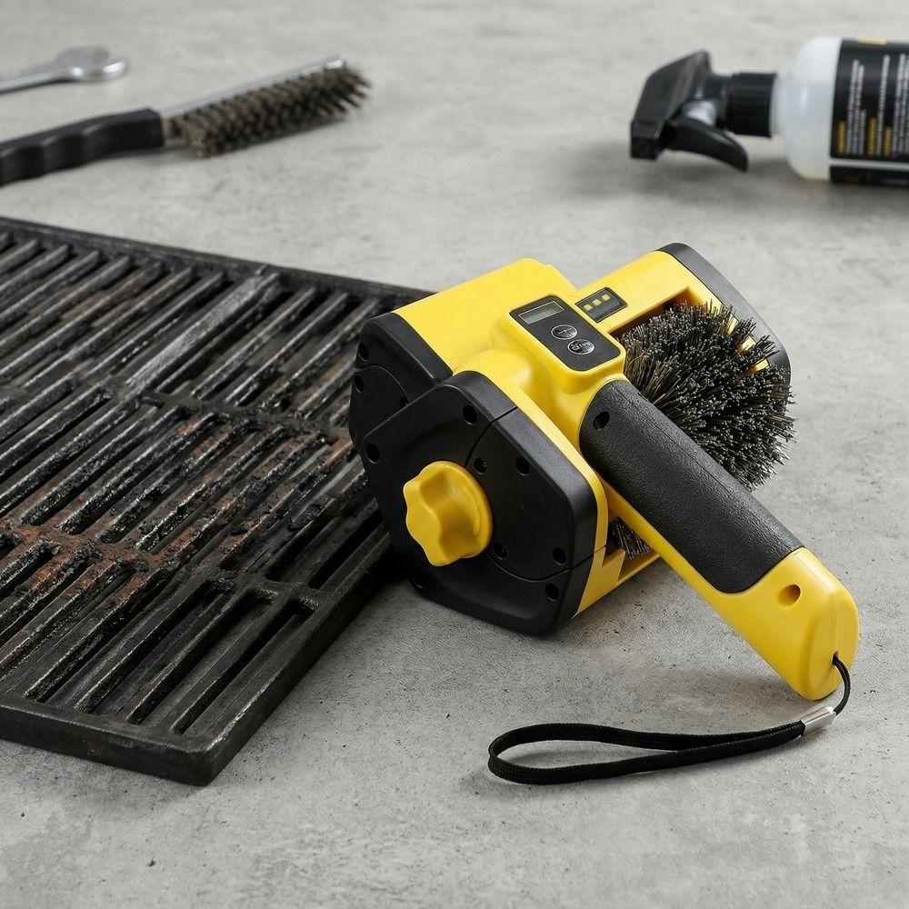 Wireless BBQ Grill Cleaning Brush LED Light Electric Roller Brush  Outdoor Grill