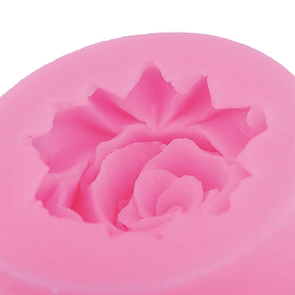 3D Blomma Bloom Rosform Silikonfondant Tvålkaka Bakning Gelé Godis Dekorationsformar Choc B9J6