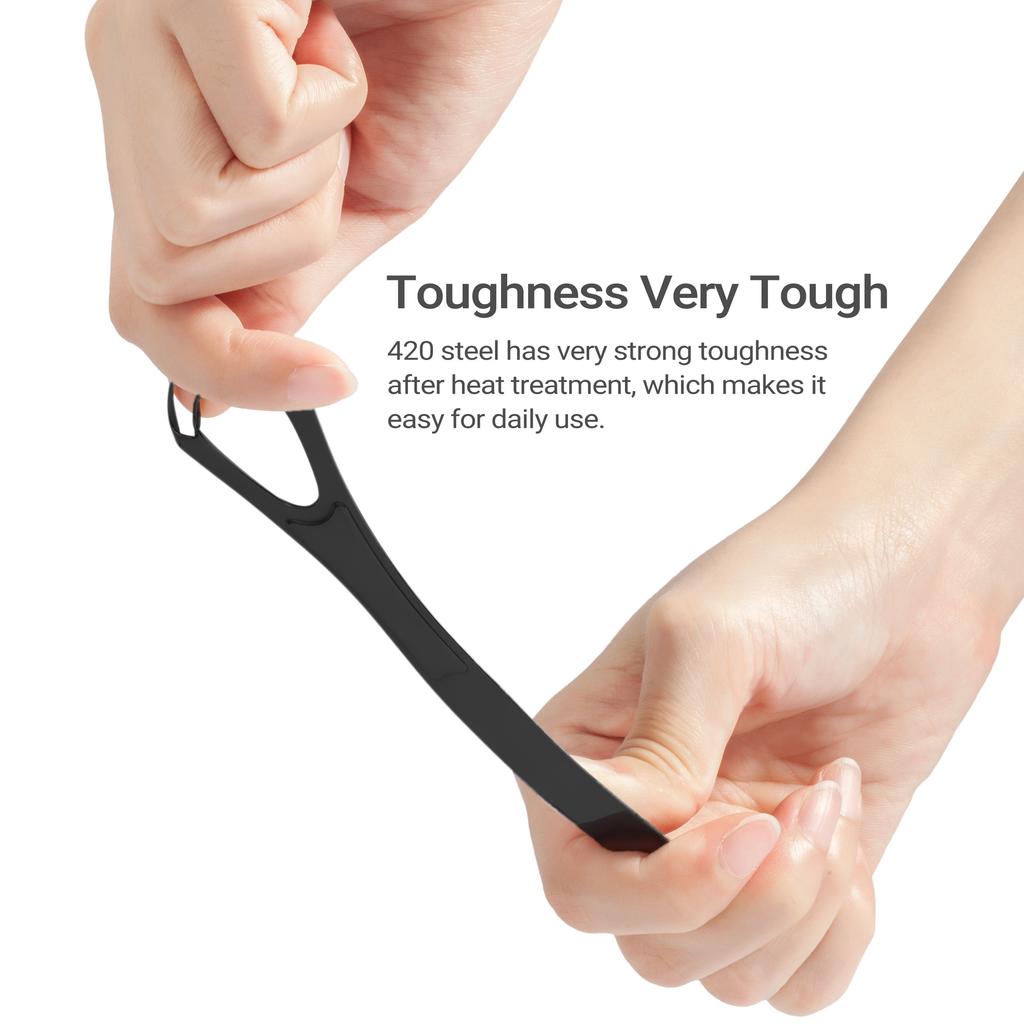 2 Pcs/Box Stainless Steel Tongue Scraper Tongue Plate For Removing Bad Breath Tongue Coating Cleaner Brush Oral Care Tool