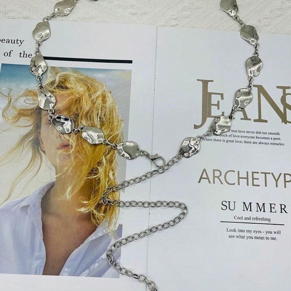 Simple Style Waist Chain Accessories Women's Special-Shaped Sequined Chain Decorative Dress Shirt Trouser Chain Belt