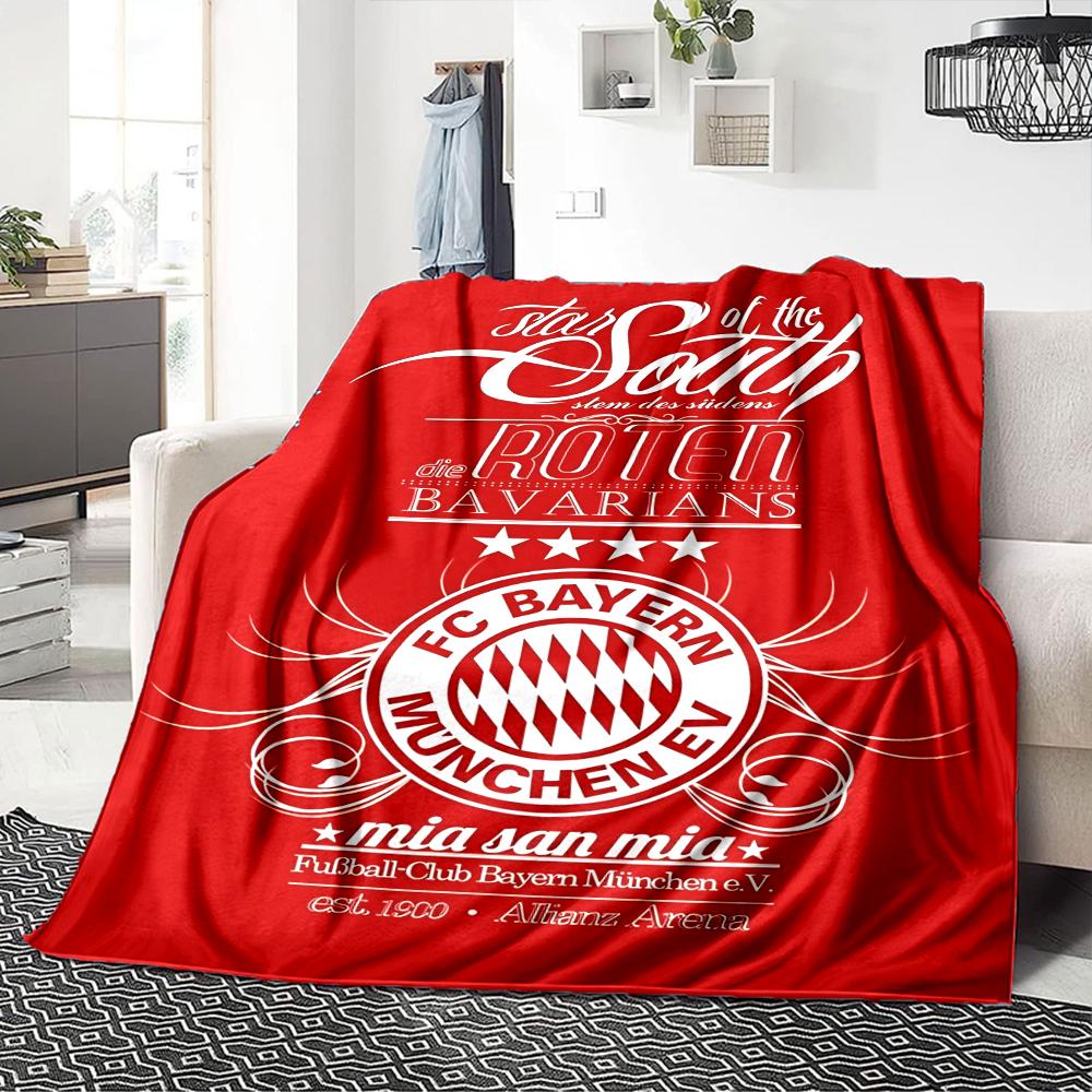 Coperte con stemma del Bayern Monaco in flanella stampata, traspiranti, calde, da divano, per casa, ufficio, copriletti 0708a118