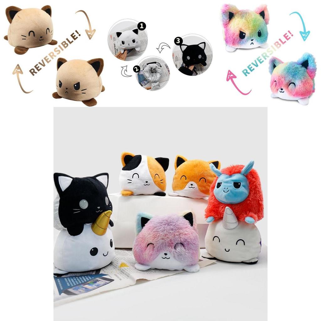 Wendeplüschkatze Stofftier Weiche und niedliche Tierpuppe für Kinder Geschenke