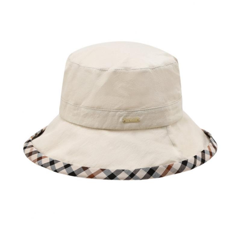 Daks Ivory Check Bicolor Cotton Linen Bucket Hat Dbhe3e123i2