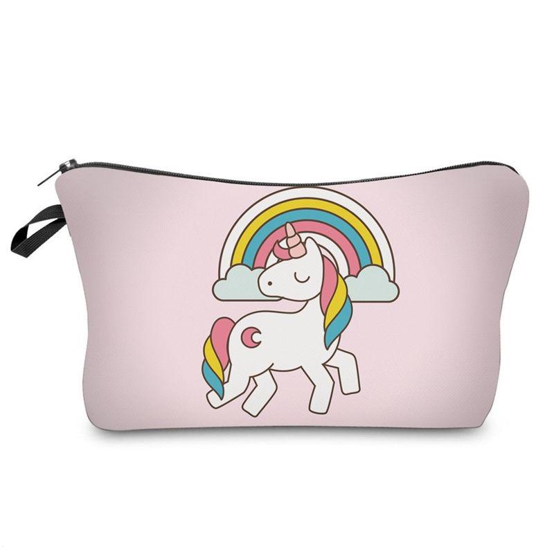 Make Unicorn Up Bag Idea Pencil Case Emoji Cosmetic Travel Girls Ladies Gift  S