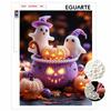 DIY Frameless Pearl Bead Painting Kit Spooky Halloween Theme Sparkling Canvas Art Creative Gift for Craft Lovers