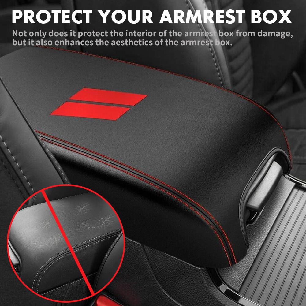 For Dodge Durango 2011-2020 Center Console Armrest Cover Interior Box Anti-Scratch Leather Central Armrest Decoration U1111