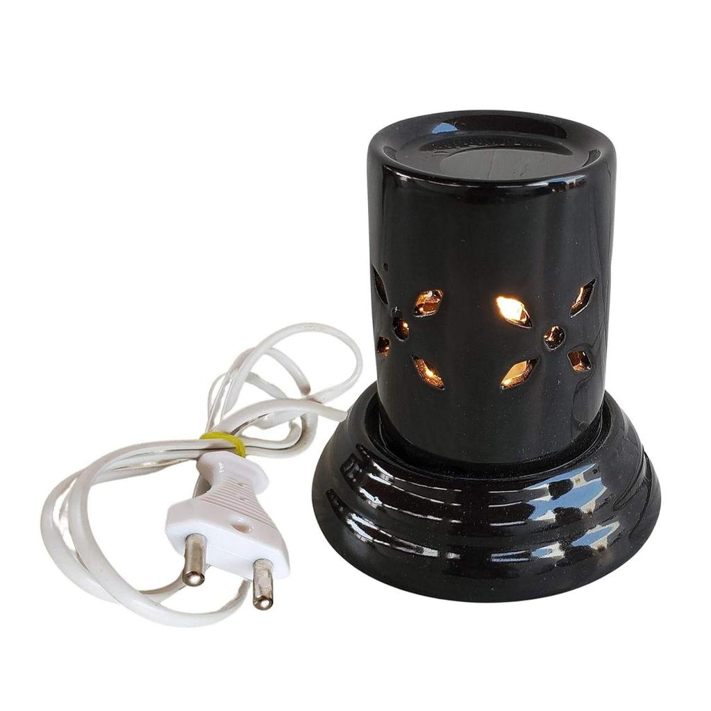 Ceramic Oil Diffuser Electric Small (4.5 Inch, Black)