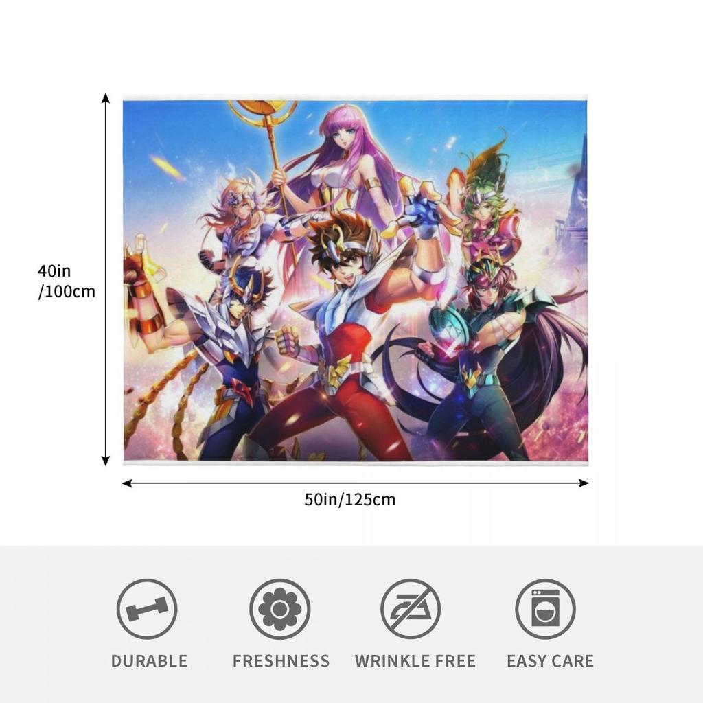 Saint Seiya Knights Of The Zodiac Throw Blanket For Decorative Sofa Soft Beds Hairys Camping Fashion Sofas Soft Blankets