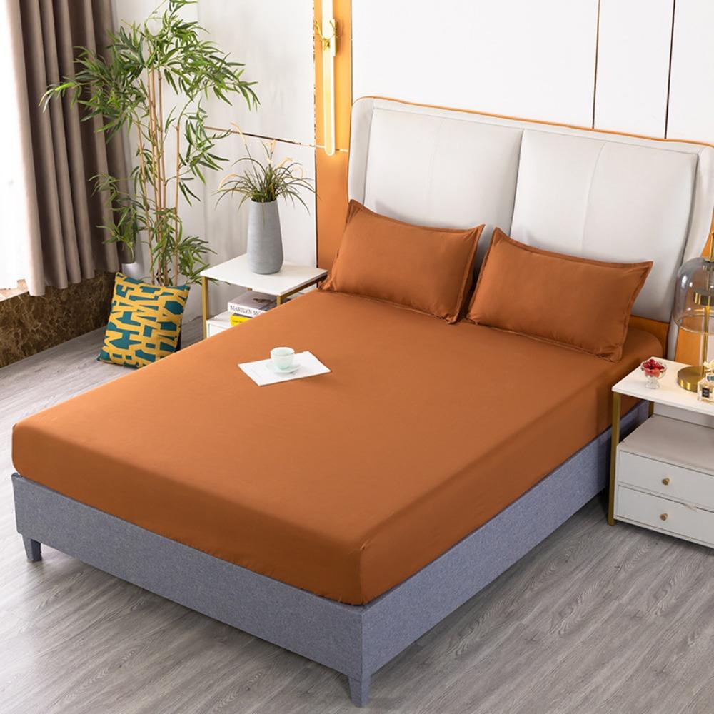 Summer Washed Cotton Fitted Sheet Set, All-around Wrap Mattress Cover, Baby Friendly Single Bed Sheet Mattress Protector