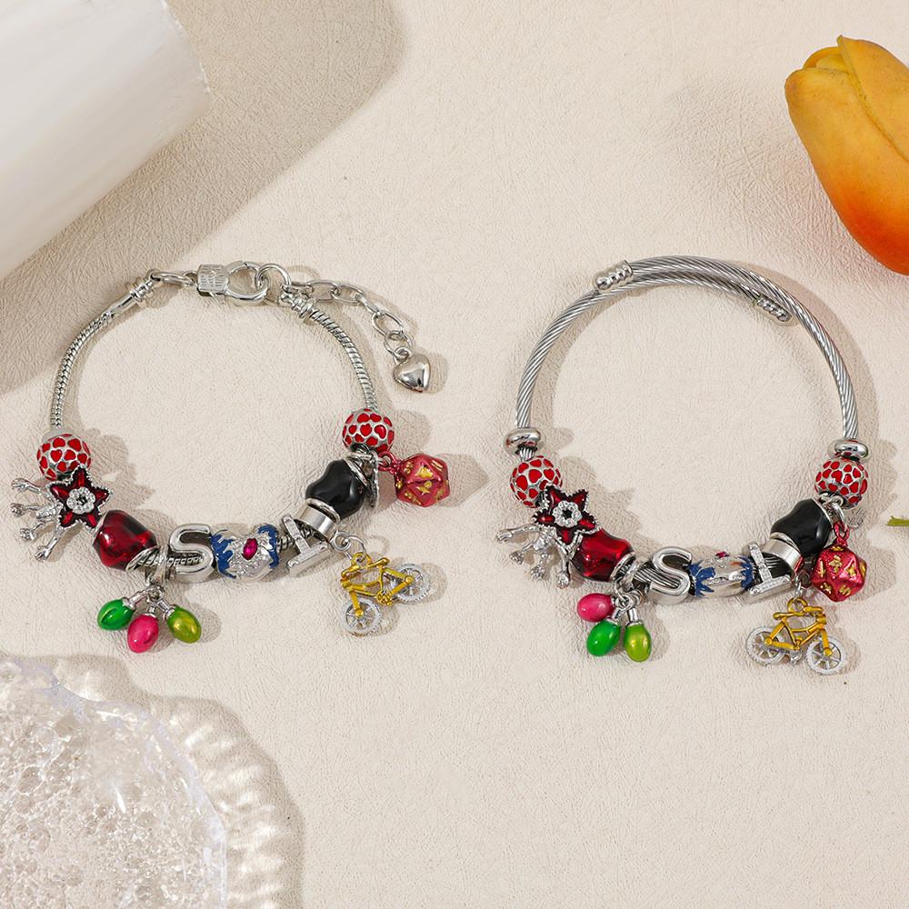Stranger Things Diy Bead Bracelet With Zinc Alloy Charms For Gift Giving