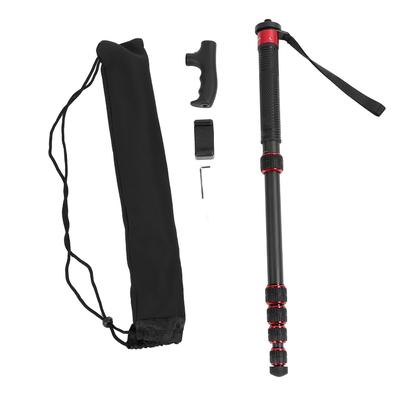 Kamera Einbeinstativ 6 Abschnitte Ausziehbar Carbonfaser Einbeinstativ mit Wanderstockkopf 14 Zoll 38 Zoll