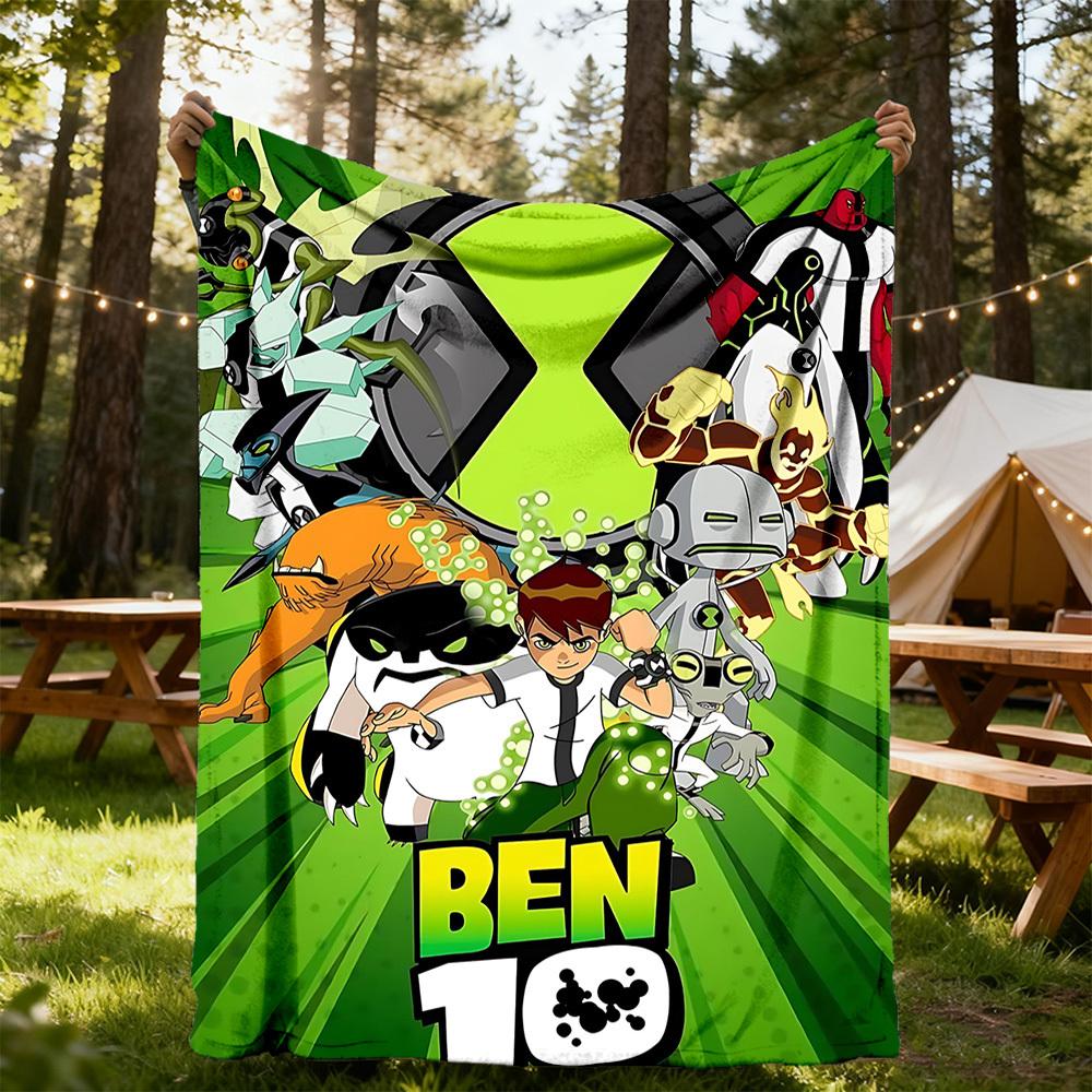 1pc Ben 10 Outdoor Blanket Lightweight Flannel, All-Season Use for Sofa, Bed, Travel, Camping, Living Room, Office, Couch089