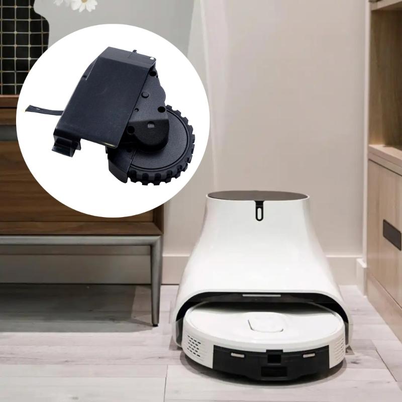 1Pair Upgraded Robot Vacuum Wheels With Spirals Hair Guard High Torque Motor Gear Vacuum Cleaner Spare Parts