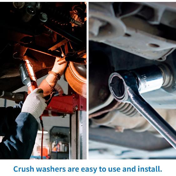 M14 Oil Drain Plug Gaskets Crush Washers Seals Rings Compatible with Hon Da Yamaha Triumph Kawasaki Suzuki, Used for Oil Change, Replacement for The