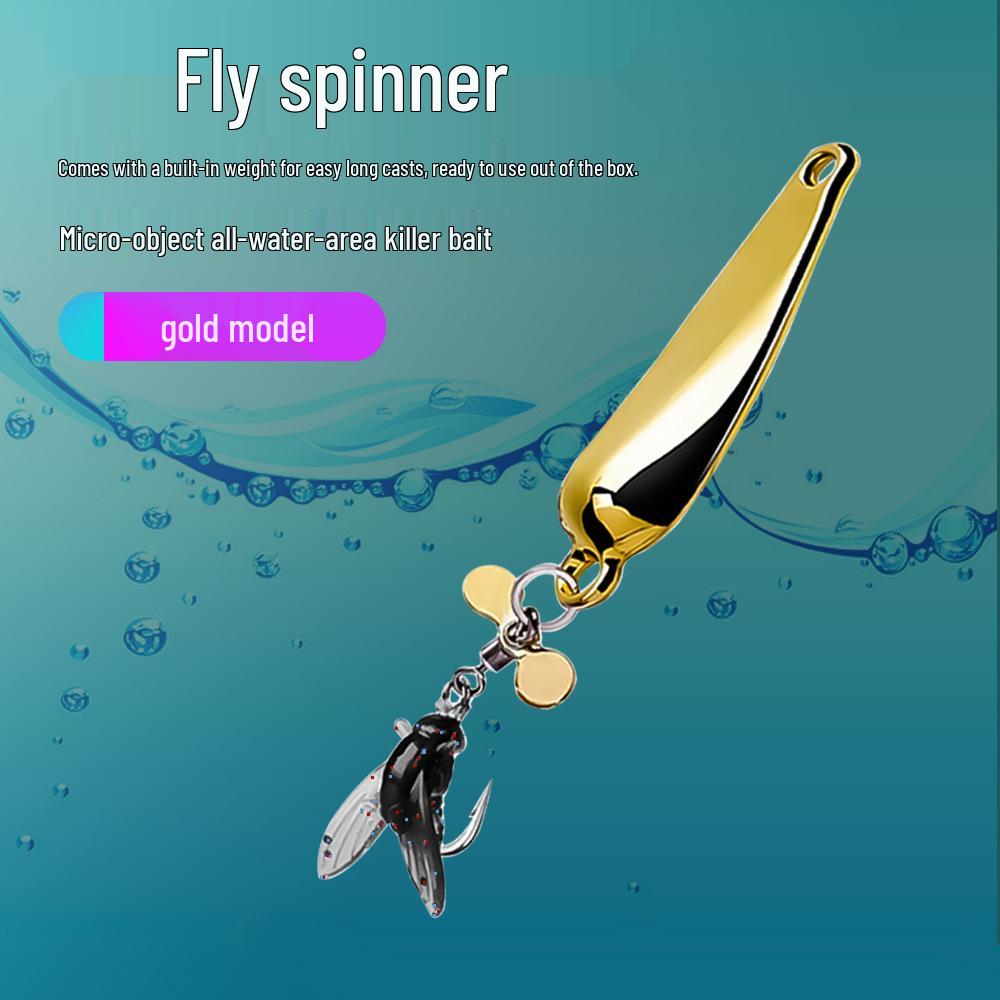 Lure Long Cast Propeller Spinner Soft Bait Fly Hook for Bass and Whitefish Fishing.