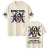Chris Brown Graphic Tshirt Breezy Bowl Xx Tour  T Shirts Unisex Wounisex Fashion Hip Hop Vintage Short Sleeve Oversized Tshirts Blac