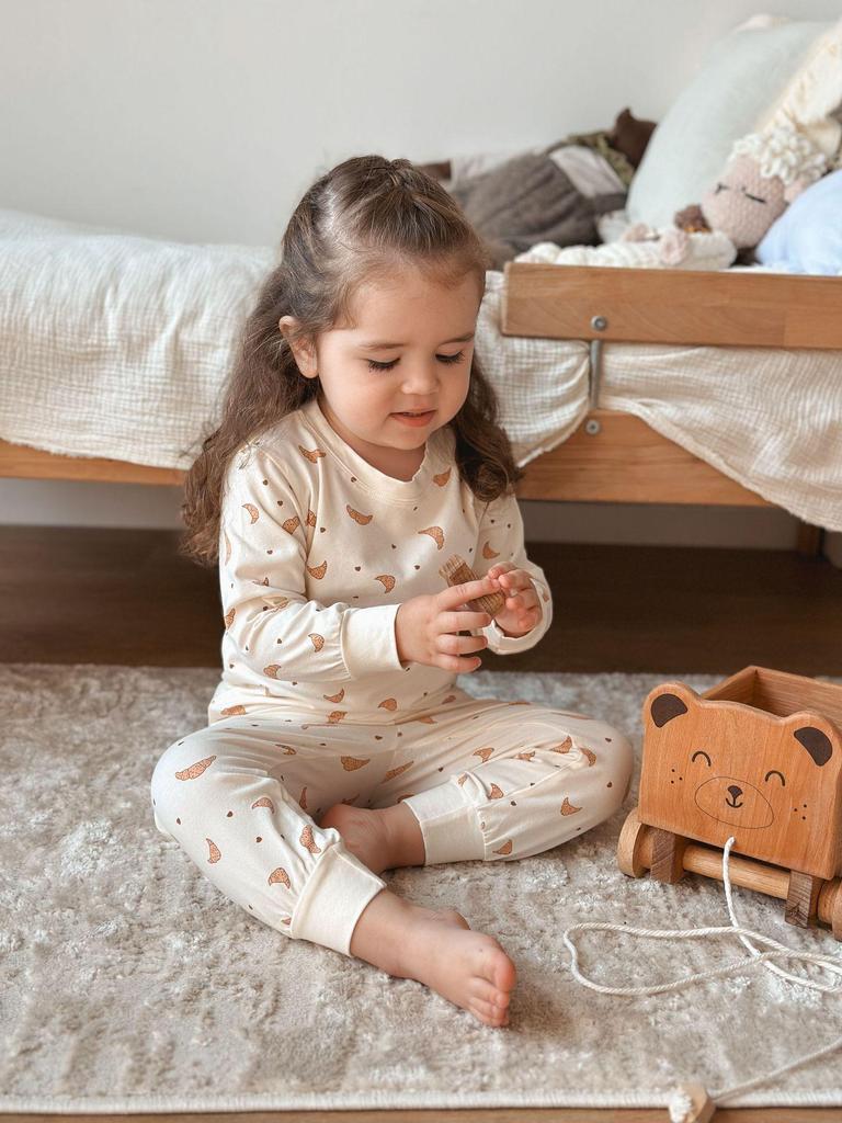 Korean Baby Girls' Long Sleeve Autumn Pajama Set