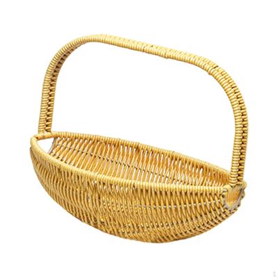 Flower Basket Picnic with Handle Handmade Woven Hand for Candy