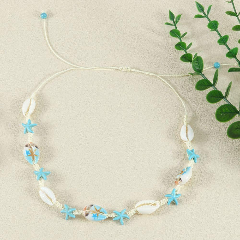 Sea Series Starfish Beaded Bracelet Jewelry Shell Beaded Handstring Turtle Woven Bracelet  Couple