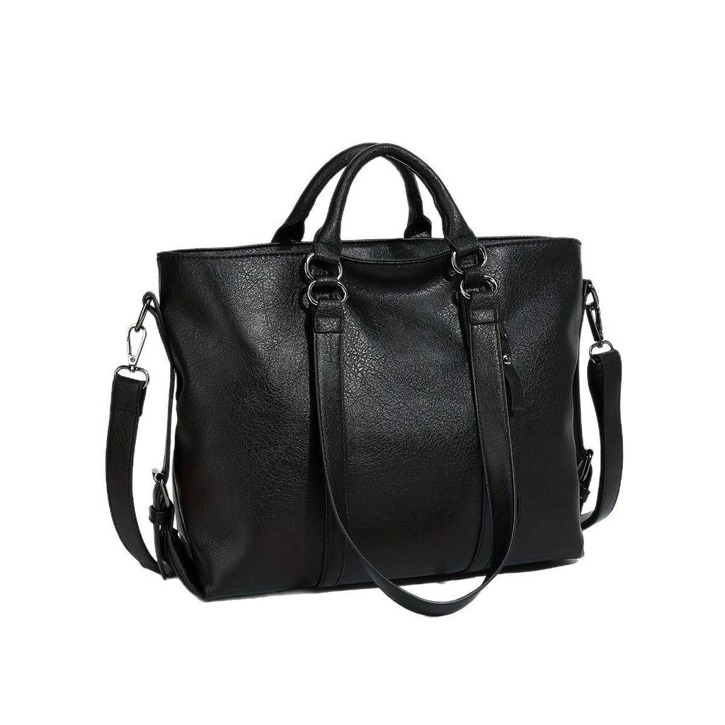 Retro Women's Commuting Tote: High-End, Large Capacity, Crossbody, Fashionable One-Shoulder Bag