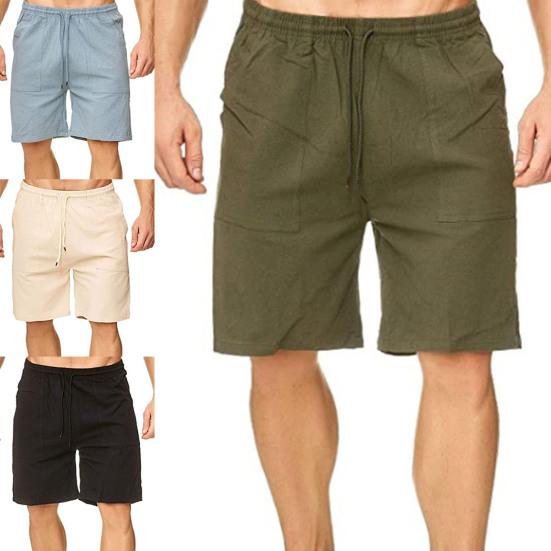 Buy Solid Color Sports Men Shorts Knee 