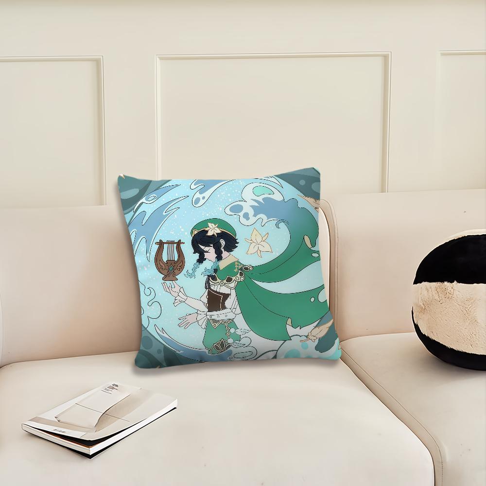Genshin Impact Skirk boy cool b cushion cover Pillow Cover Decoration Room Home Sofa living Office Car Nordic Simplicity