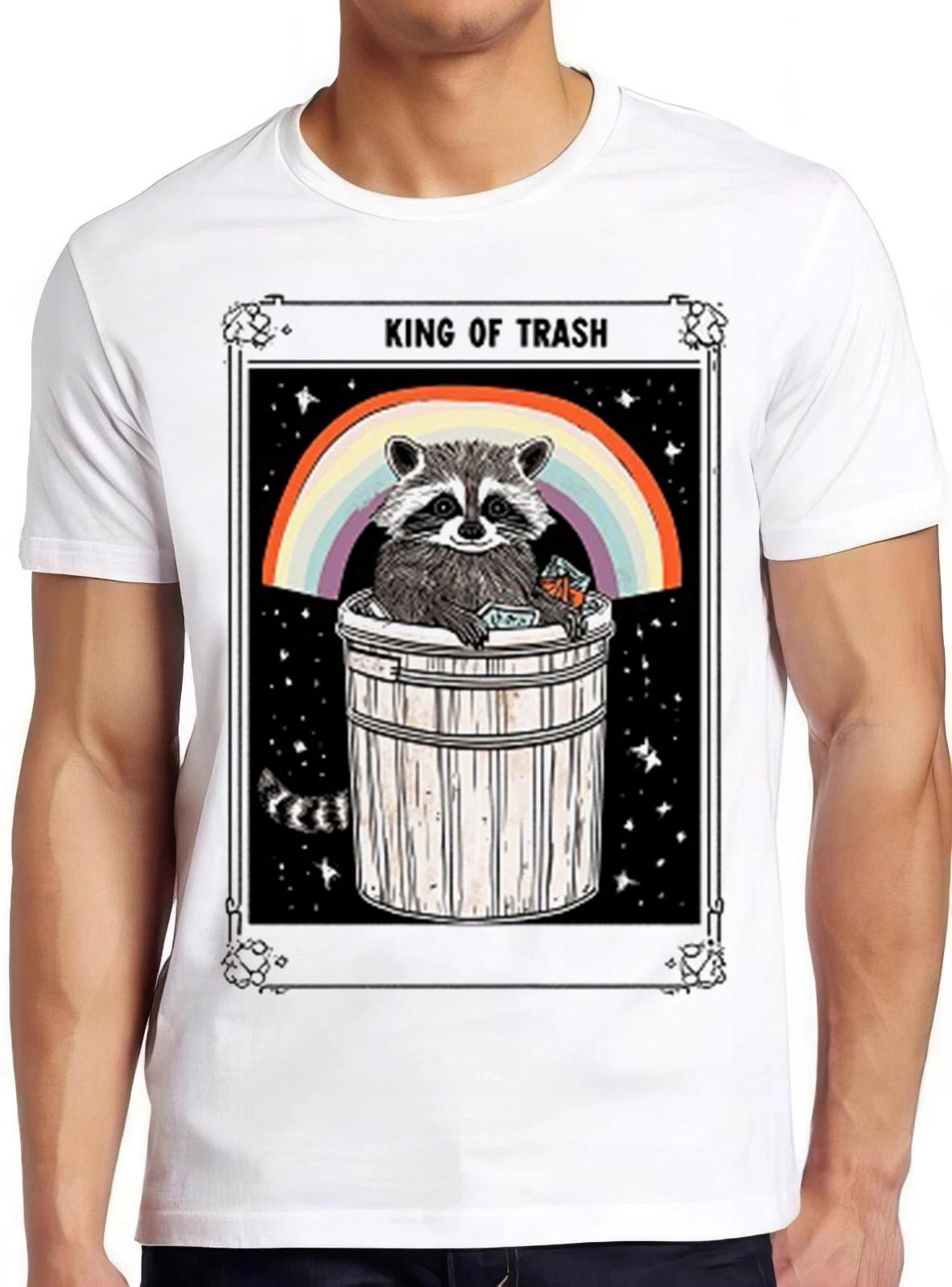 King Of Trash Raccoon Tarot Card Meme Gamer Cool Funny Gift Tee T Shirt 2275 XS