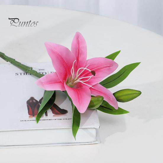 Real Touch Lilies 9 Pcs Artificial Lily Flowers for Easter Realistic White Decorative Fake Tiger Spring Wedding Table Centerpiece Home Decorations