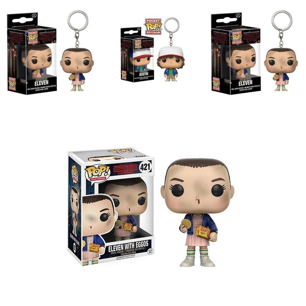 Funko Pop Stranger Thing Eleven Keychain Figure With Box Resin Decoration