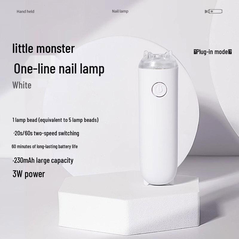 Little Monster Portable Mini Gel Manicure Lamp - Rechargeable, Fast-Drying Handheld Light