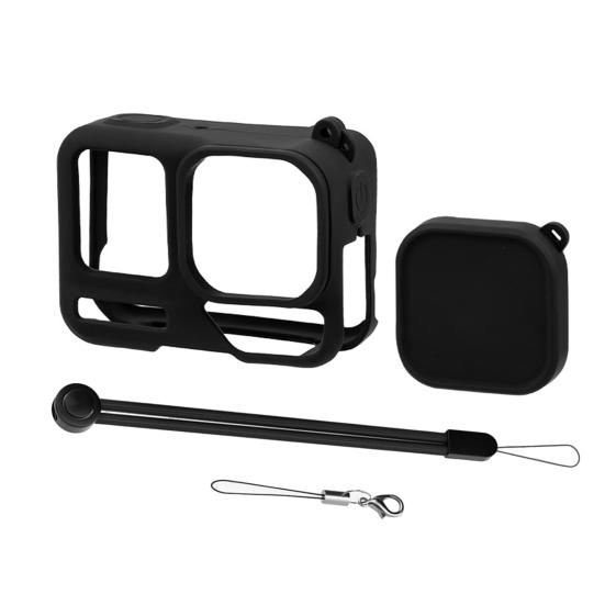 

Защитное покрытие для объектива экшн-камеры, ударопрочный, устойчивый к ударам, простая установка, силиконовый чехол для экшн-камеры для Insta360 Ace Pro 2 чёрный