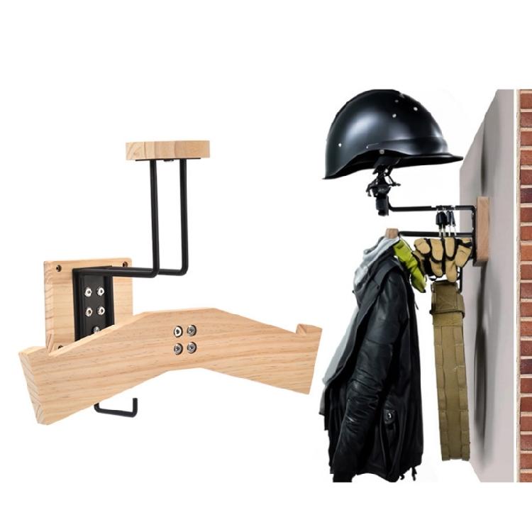 Wall-mounted Wooden Hat Rack On The Wall Motorcycle Helmets Display Rack Stand Wooden Helmet Holder