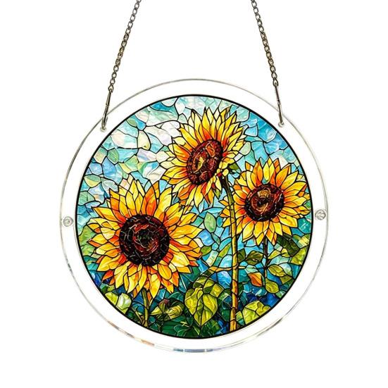 Acrylic Jigsaw Puzzle Suncatcher Colorful Stained Glass Style Sun Catcher DIY