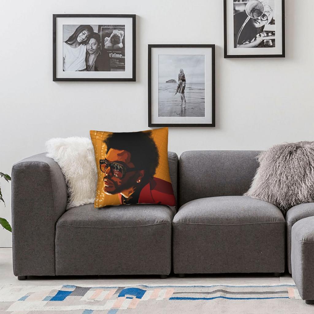 The Weeknd Pop Pillowcase Printing Fabric Cushion Cover Decoration Throw Pillow Case Cover Bed 18''