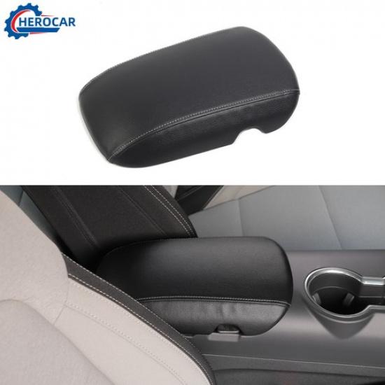 Carbon Fiber Armrest Box Cover Trim For Ford Mustang 2015+ Interior Accessories