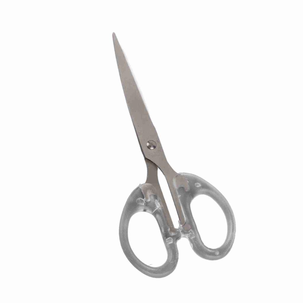Craft Scissors Clear Frosted Handle Comfortable Grip Portable Paper Fabric Scissors for Student Teachers Staff